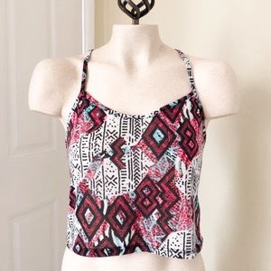 TopShop Geo Print Crop Tank Sz 6